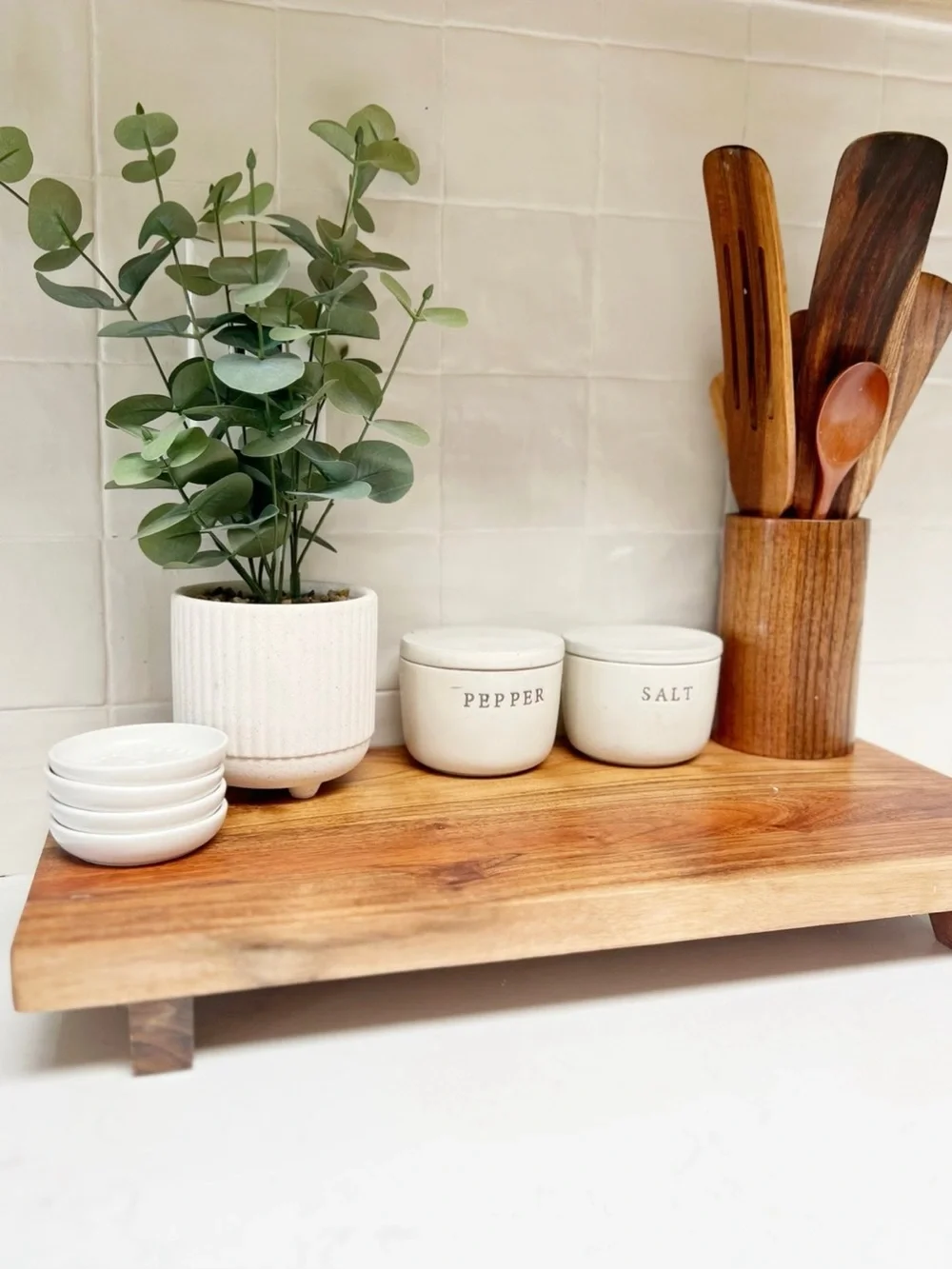 Faux Eucalyptus Plant in White Pot – Brand New Sealed